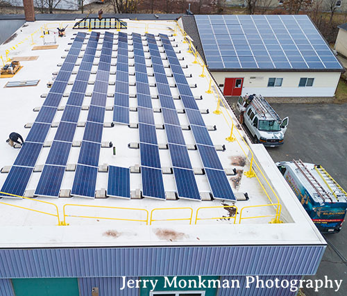 Aerial view of solar array