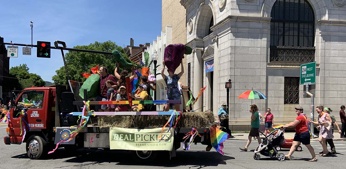 Real Pickles float in 2019 Franklin County Pride Parade